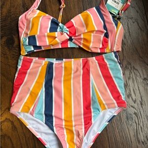 Striped Multicolor Bikini Set